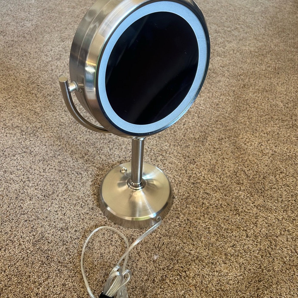Silver Double-Sided Vanity Mirror